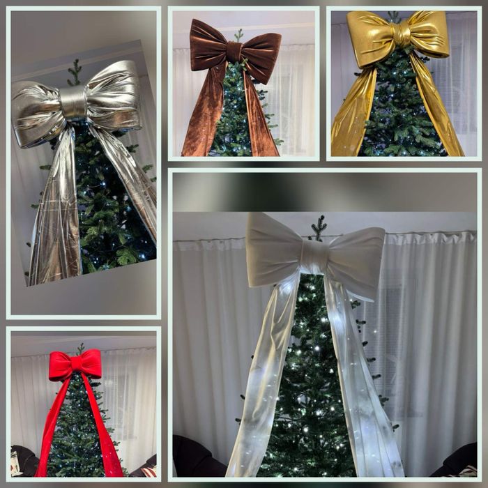 Бант з тканини, бант на ялинку, бант из ткани, бант ручної роботи
