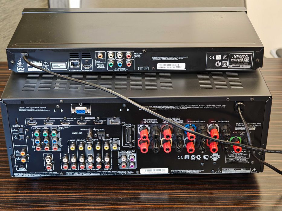 Zestaw Onkyo amplituner TX-SR608 + Blueray BD-SP308 + piloty Toruń