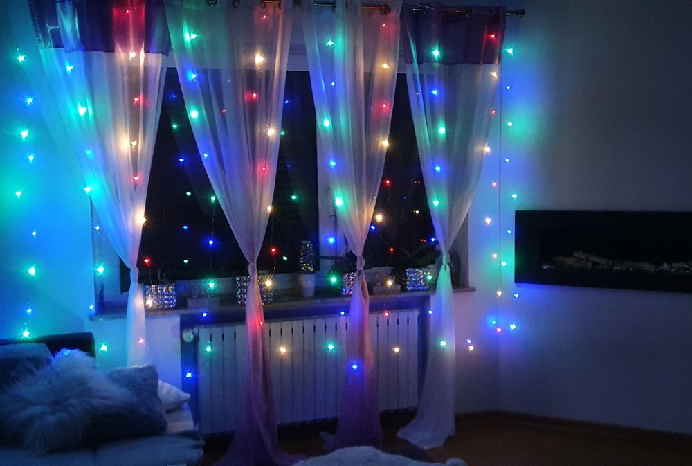 Kurtyna girlanda zasłona 3x3