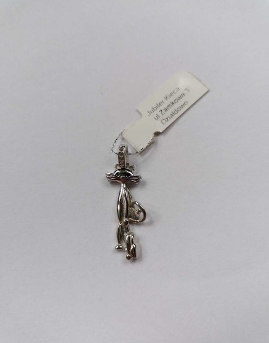 Kot kotek wisiorek zawieszka cyrkonie nowy