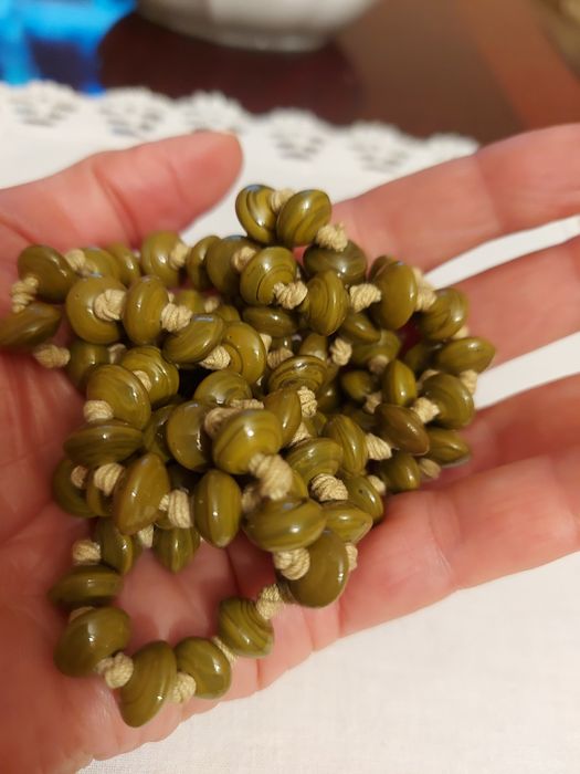 Colar Verde Azeitona, da Natura, 108cm.