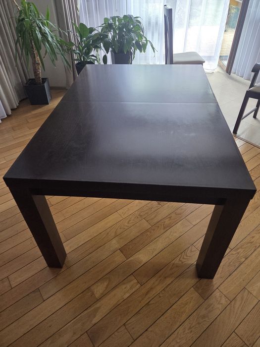Stół drewniany 100cm x  150cm (250cm) + 6 krzeseł