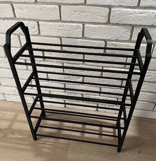 Szafka Półka Stojak Regał na Buty Obuwie Cztery Poziomy Loft Czarny