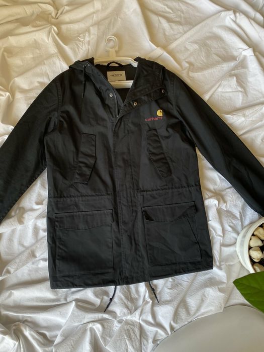 ветровка, парка, куртка с капюшоном CARHARTT WIP W SQUAD ПАРКА ЧЕРНАЯ