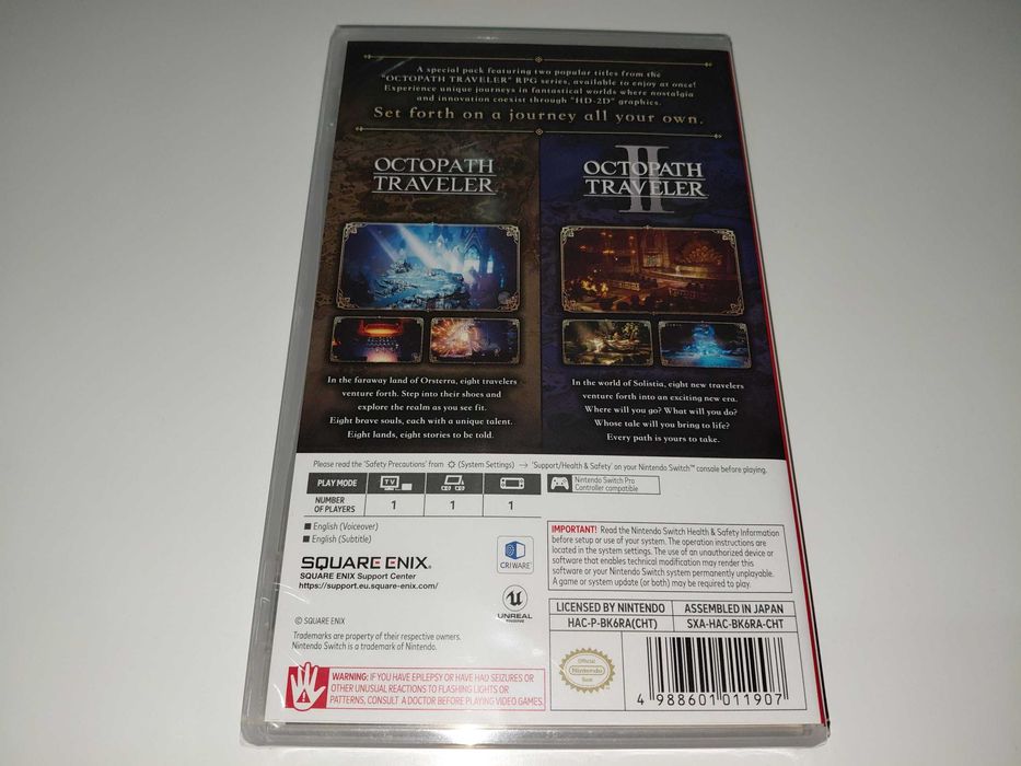 switch OCTOPATH TRAVELER I & II BUNDLE jRPG 2 gry Kardridż Folia! Nowa