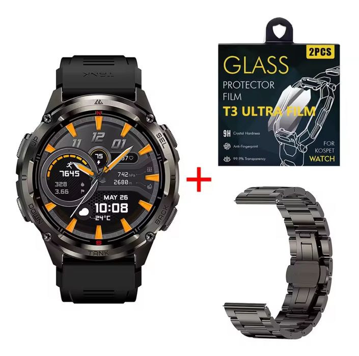 Kospet TANK T3 Ultra 2 Тактические смарт часы ,Compass,GPS, Гарантія 1