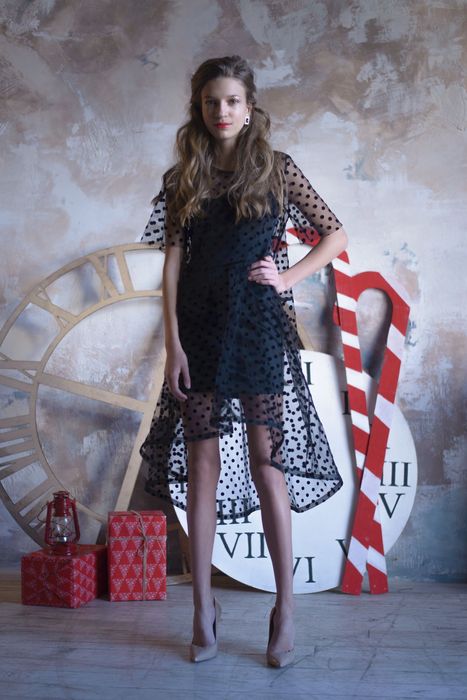 Стильне подвійне новорічне плаття