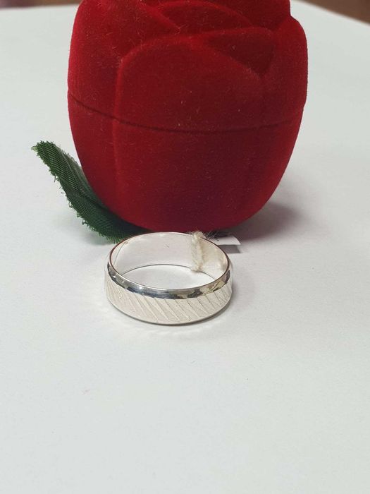 Para srebrnych szlifowanych obrączek, srebro 925,