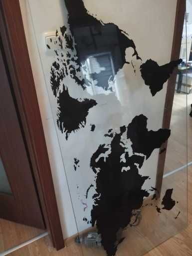 Gruby szklany blat do biurka ikea mapa swiata 160x81