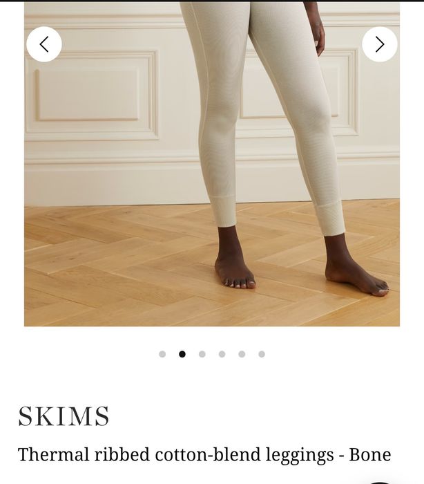 Skims  thermal ribbed cotton blend leggings  -bone c/м