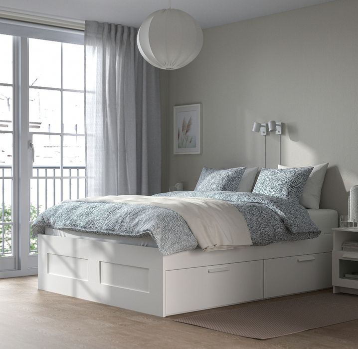 Cama IKEA BRIMNES (160x200)+ estrado+ colchão viscoelástico