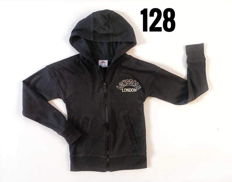 Czarna bluza z kapturem 128 Lonsdale