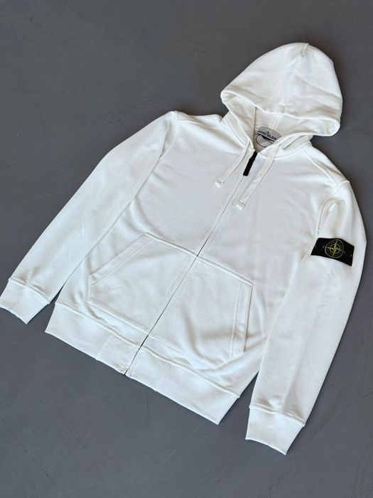 Зелена кофта з капюшоном на замку Stone Island Зіпка Стон Айленд SI