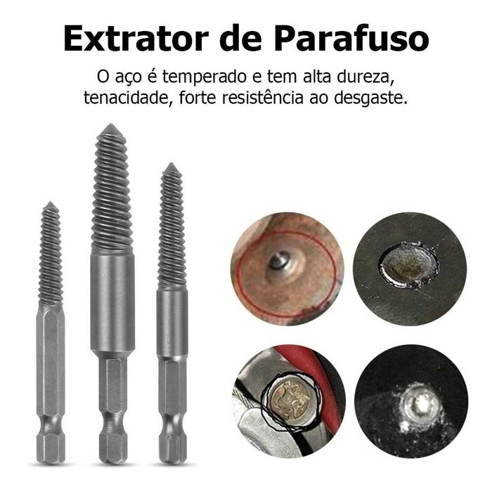 Kit de 5 Acessórios/Extratores de Parafusos (NOVO)