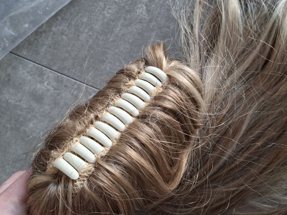 Włosy doczepiane blond pasemka 60 cm