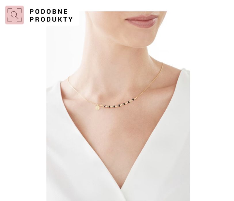 Złoty naszyjnik z cyrkoniami - rozeta Apart