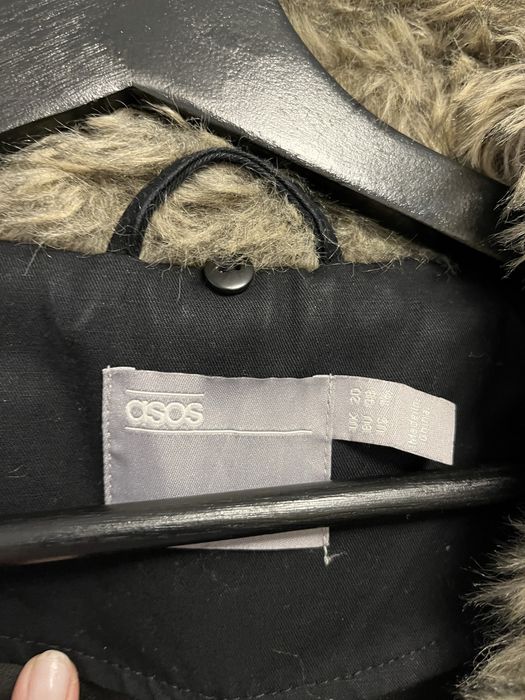 48 /50 Asos parka damska kurtka czarna uk 20