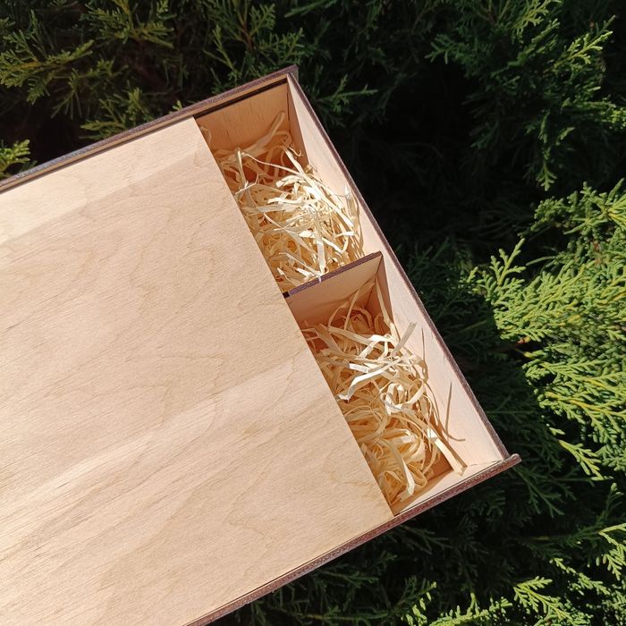 Деревянная коробка с фанеры с наполнителем, коробка под заказ