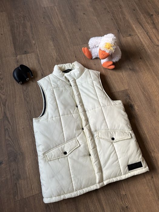 Bezrękawnik Kamizelka ocieplana LTD TopMan L jasna kremowa