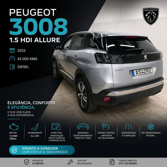 Peugeot 3008 Allure Diesel 2022 - 43000kms