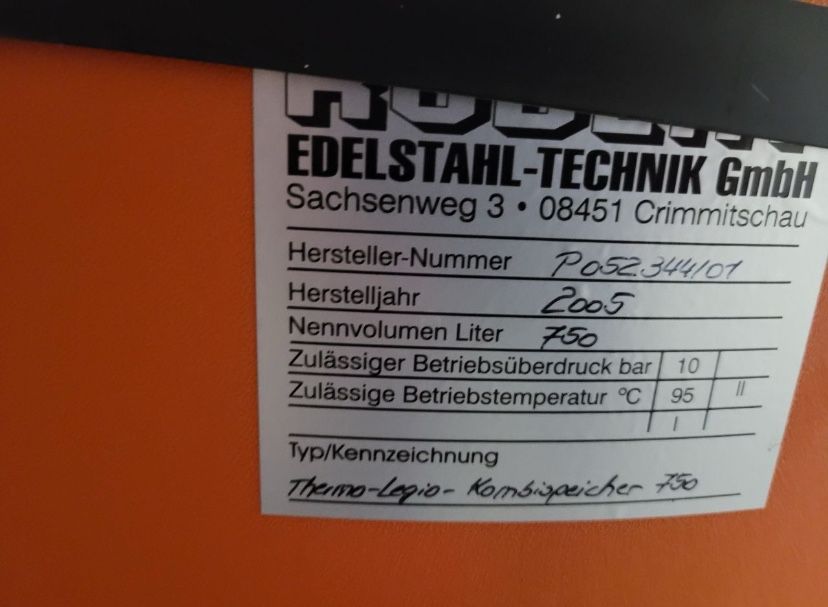 Bufor Zasobnik Rudert 750l 500l 1000l Nierdzewny