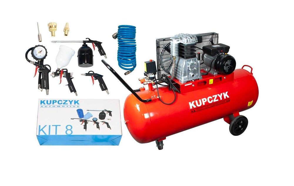 Kompresor Tłokowy Olejowy 150 L Sprężarka Zestaw pneumatyczny Kupczyk