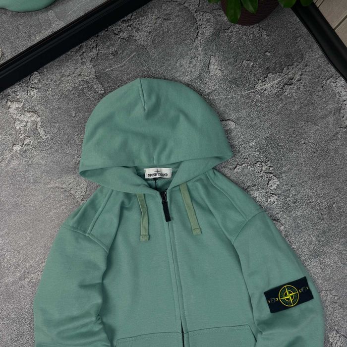 Зип-худи Stone Island МЕНТОЛ зип-худі Стон Айленд унісекс кофта на замку з патчем стоне зипка чоловіча жіноча стоник