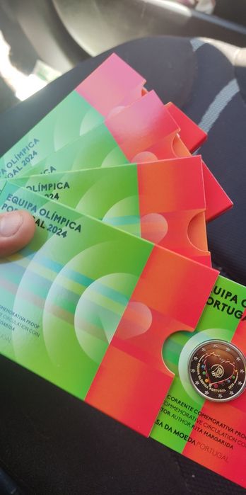2€ Proof Colorida Portugal 2024 Equipa Olímpica