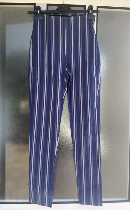 Calças às riscas azul marinho | Tamanho M | Novas sem etiqueta64738128332289120