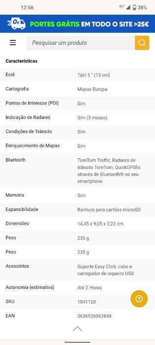 GPS Profissional TomTom Go500 , Mapas da Europa. Como novo