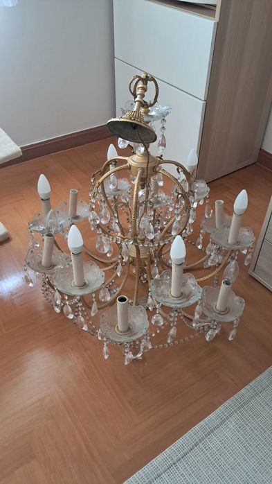 Candelabro de cristal - 12 lâmpadas