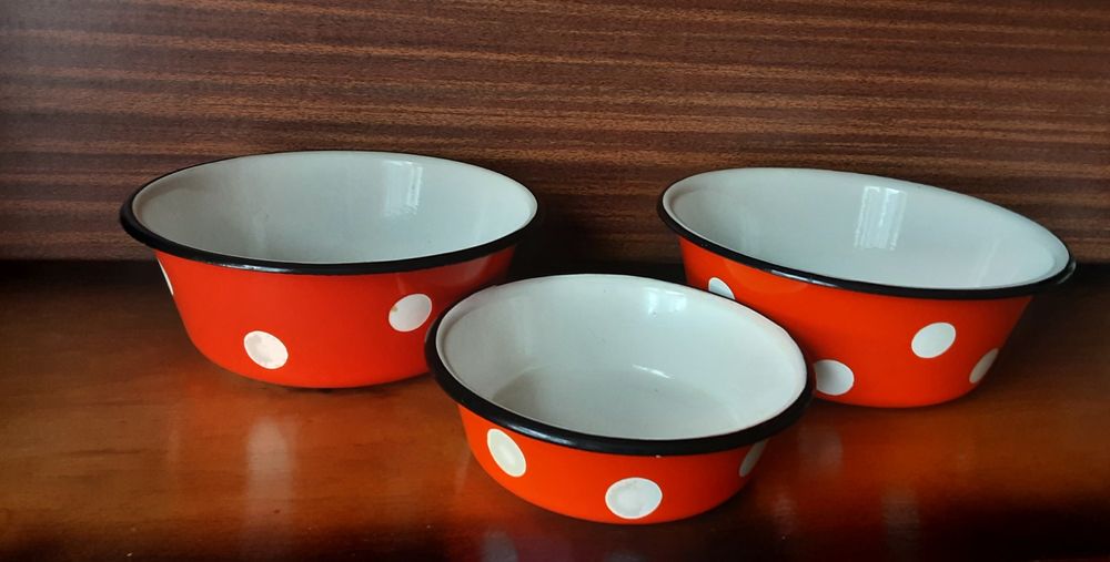 Stare miski emaliowane Unikat