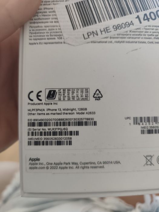Smartfon iPhone 13, 128 gb