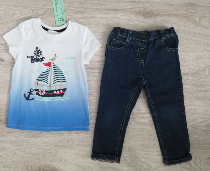 Koszulka t-shirt 98 spodnie jeansowe 98