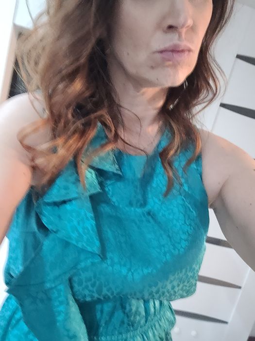 Miss Selfridge sukienka piękna lekka lato panterka w ciapki  mega kolo