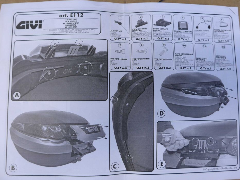 Givi Maxia 3 e55 ŚWIATŁO stop
