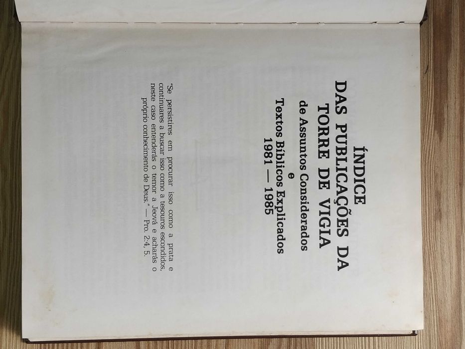 Índice das Publicações da Torre da Vigia 81/85