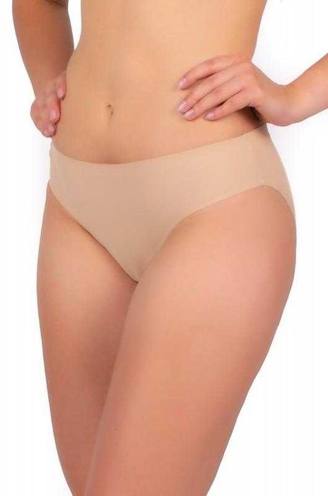 Figi laserowo cięte mini bikini czarne beżowe białe M