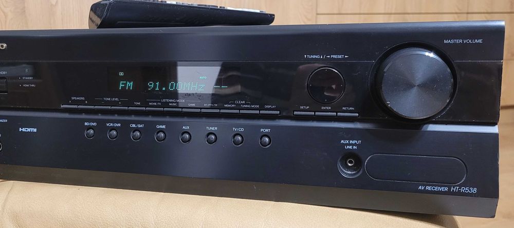Onkyo HT-R538 uszkodzony amplituner 5.1 HDMI z pilotem