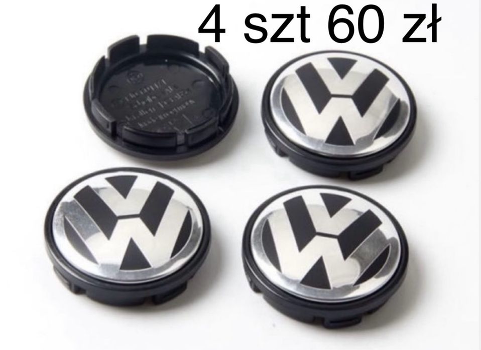 4 szt dekielki do alufelg VW kapsle znaczek Vw 56/52mm 1J0601171