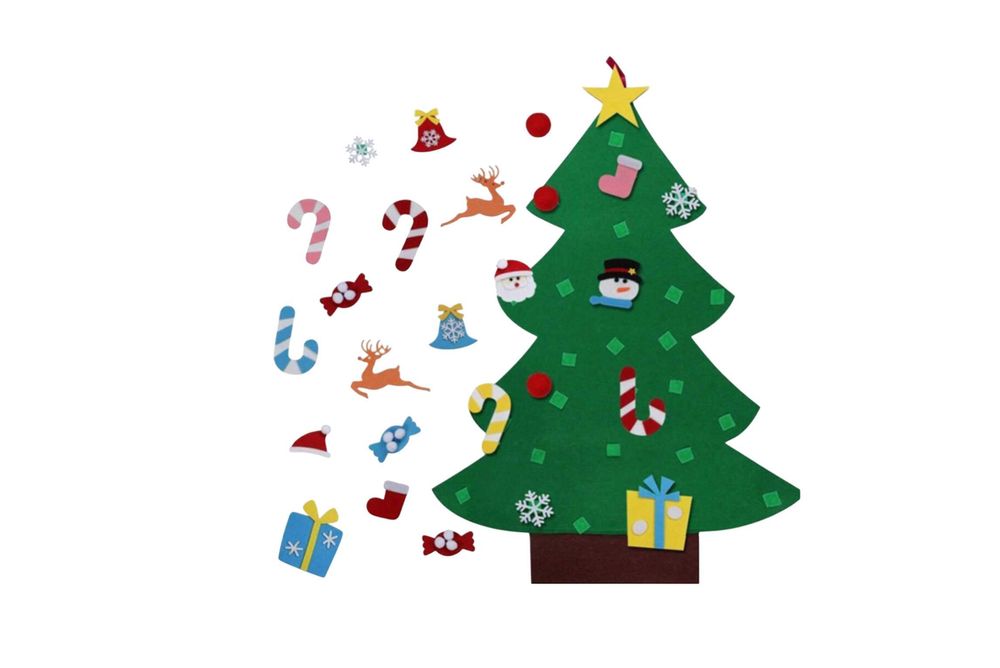 Ялинка з фетру з іграшками на липучках (21 шт), 95*70 см (HA-79)