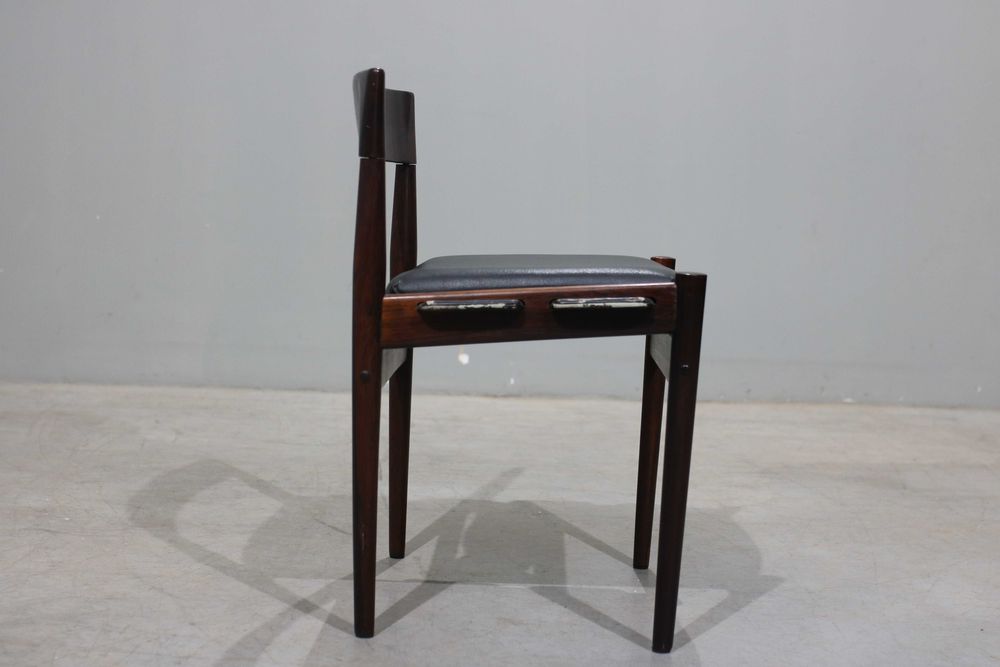 Cadeiras Grete Jalk da déc. 60 em pau santo e couro | Mid Century