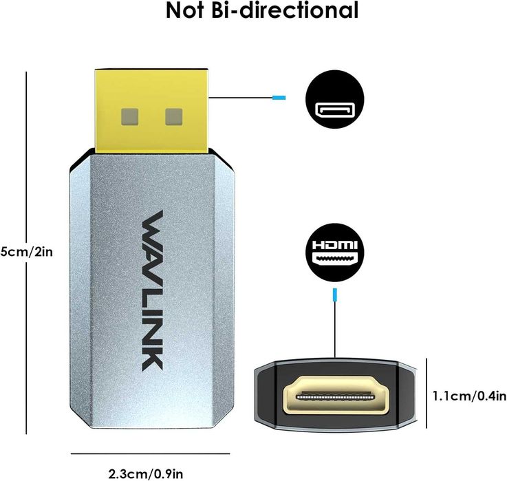 Aktywny Adapter 4K przy 60 Hz, Konwerter jednokierunkowy 4K/2K