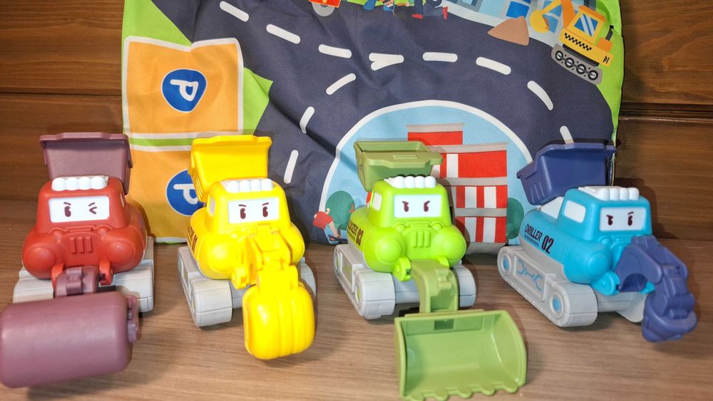 Super Zestaw Dla Dzieci - Maszyny Budowlane + Torba / Plansza