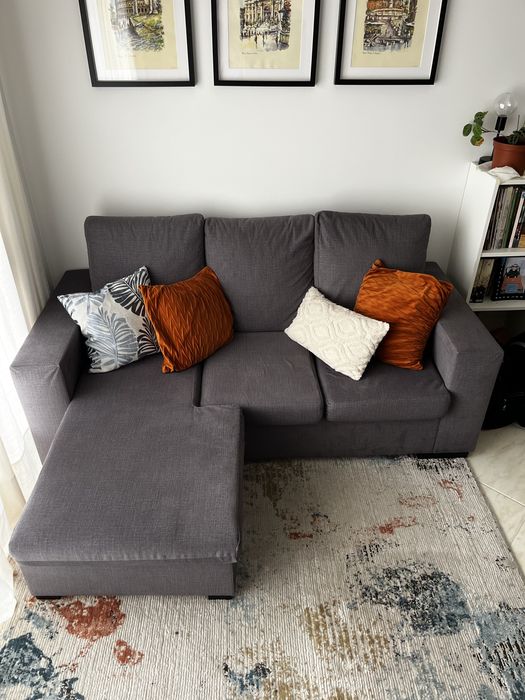 SOFÁ chaise longue cinza