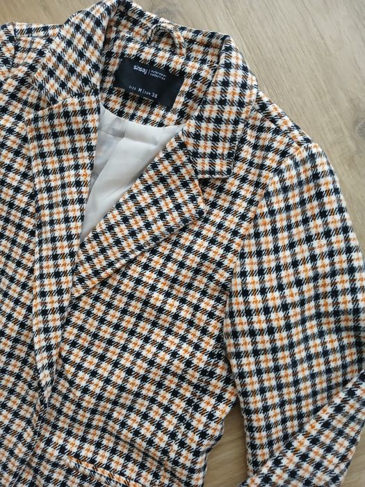 Stylowy wiosenny płaszcz w kratę kratkę Sinsay / rozmiar M / 38
