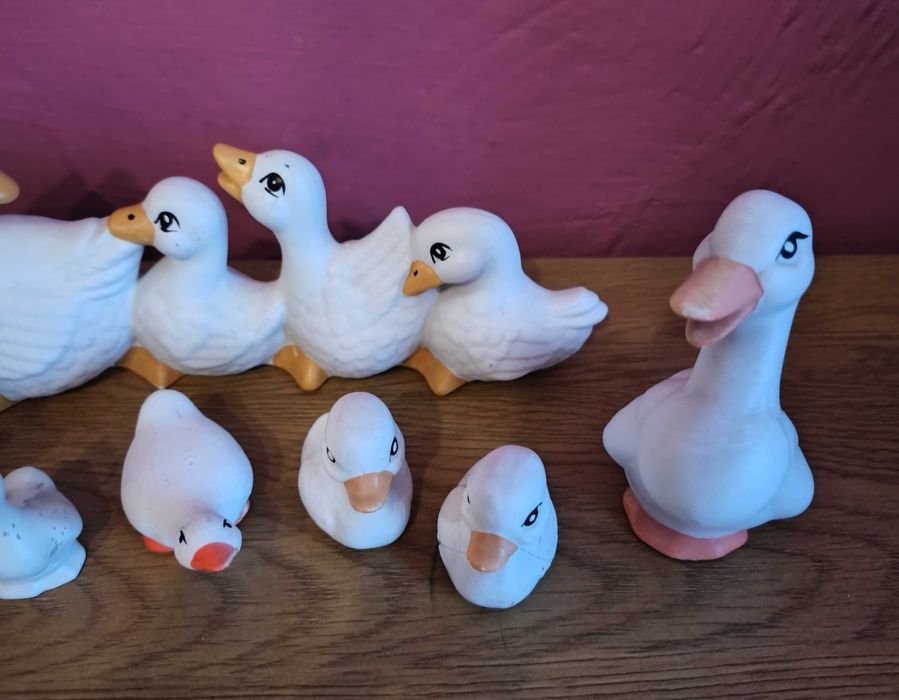 Figurki kaczek 8 sztuk