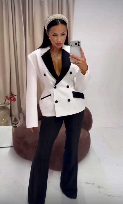 La milla komunia żakiet marynarka kim lamilla biały S M