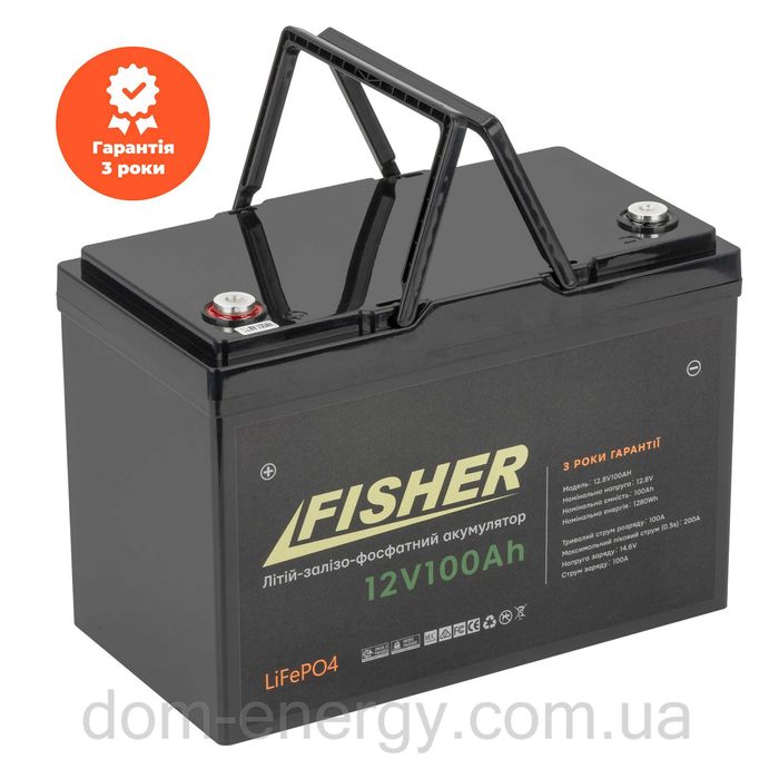 Гарантия 3 года !! Литий-ферумный аккумулятор Fisher LiFePo4 12v 100Ah