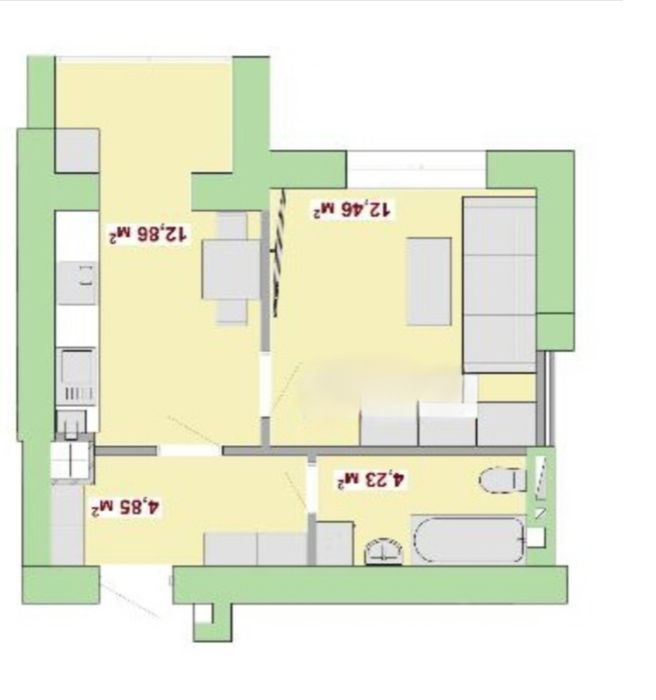 Однокімнатна квартира  біля  міського парку